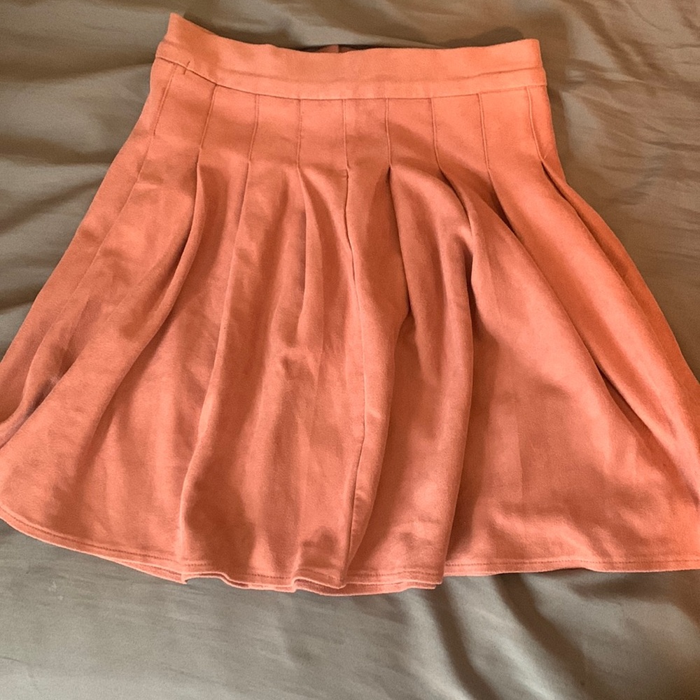 Coral pink mini skirt